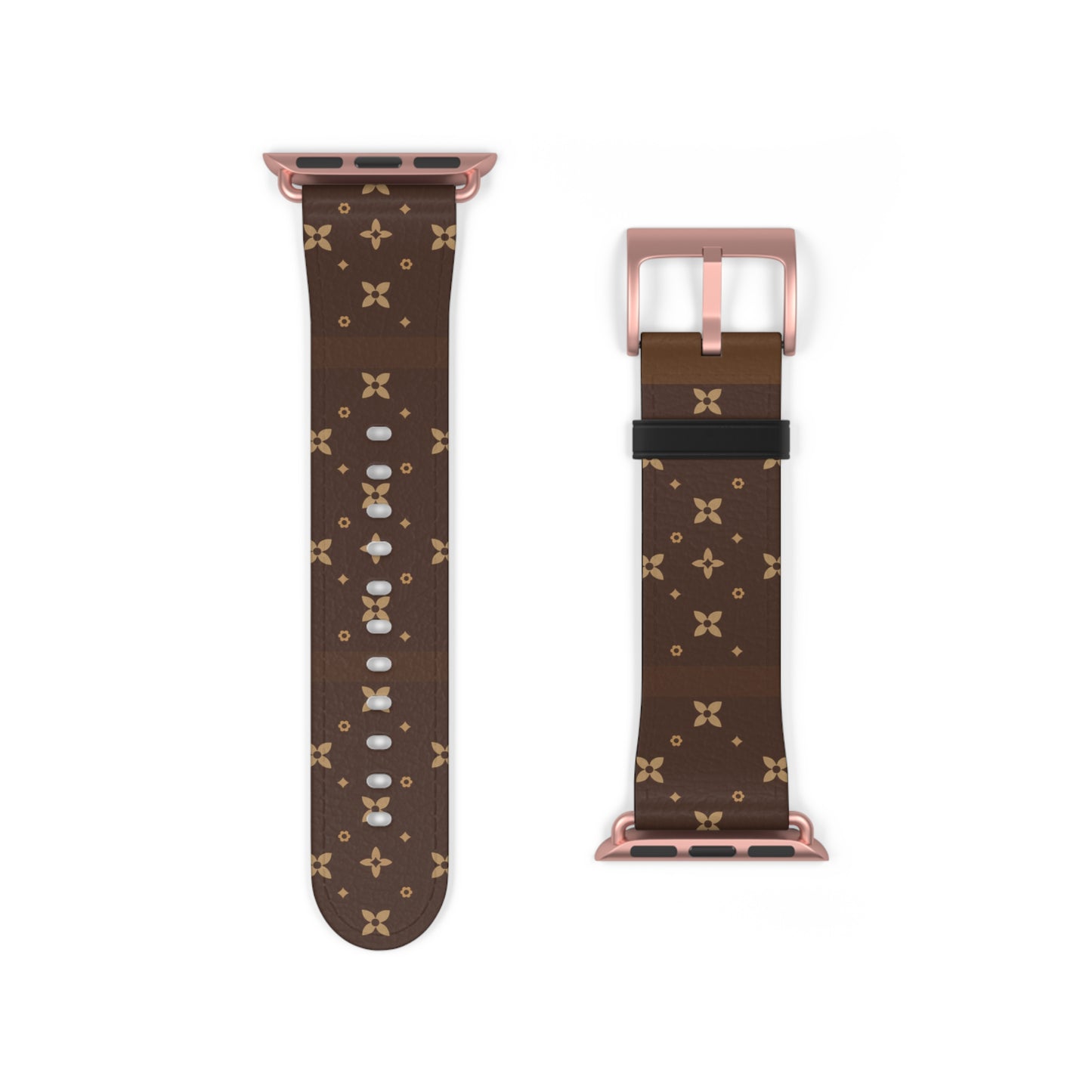 Stylish and Chic Print Apple Watch Vegan Leather Band l Choose Rim and Buckle Color l Black Silver Gold Rose Gold