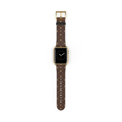 Stylish and Chic Print Apple Watch Vegan Leather Band l Choose Rim and Buckle Color l Black Silver Gold Rose Gold