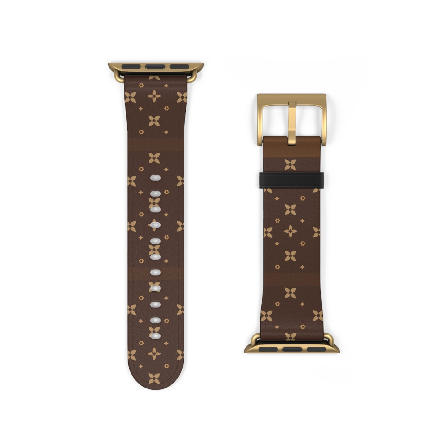 Stylish and Chic Print Apple Watch Vegan Leather Band l Choose Rim and Buckle Color l Black Silver Gold Rose Gold