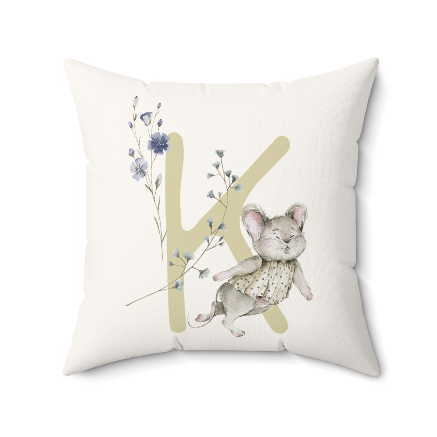 Petits Animaux | Watercolor Animals Monogram Pillow Case 4 Sizes - Tresor Valeur