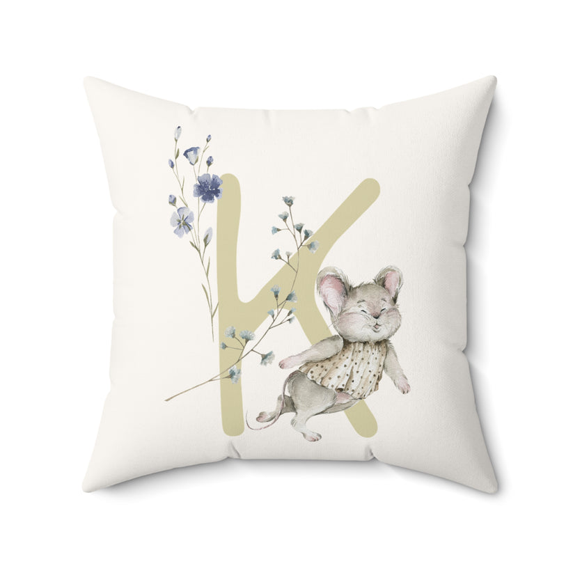 Petits Animaux | Watercolor Animals Monogram Pillow Case 4 Sizes - Tresor Valeur