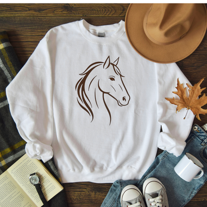 Modern Equestrian Sweatshirt | Personalizable Horse Line Art