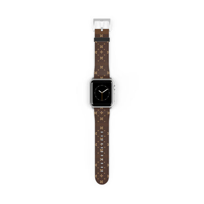 Stylish and Chic Print Apple Watch Vegan Leather Band l Choose Rim and Buckle Color l Black Silver Gold Rose Gold
