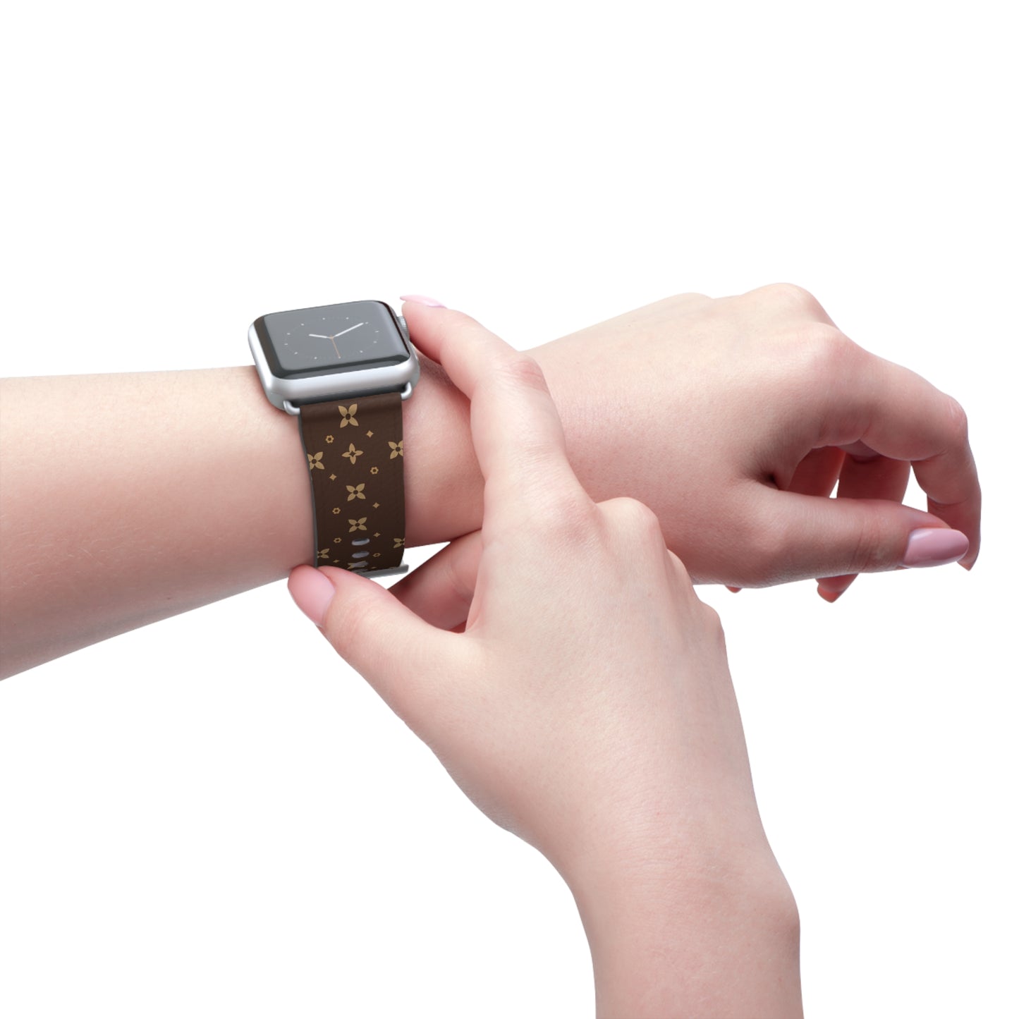 Stylish and Chic Print Apple Watch Vegan Leather Band l Choose Rim and Buckle Color l Black Silver Gold Rose Gold
