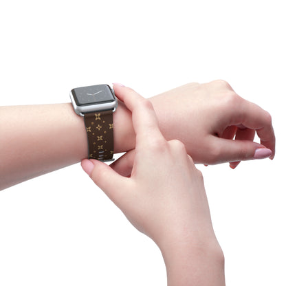 Stylish and Chic Print Apple Watch Vegan Leather Band l Choose Rim and Buckle Color l Black Silver Gold Rose Gold