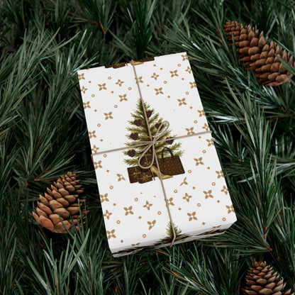 Elegant Christmas Tree Wrapping Paper | Satin Finish | 3 Sizes Available
