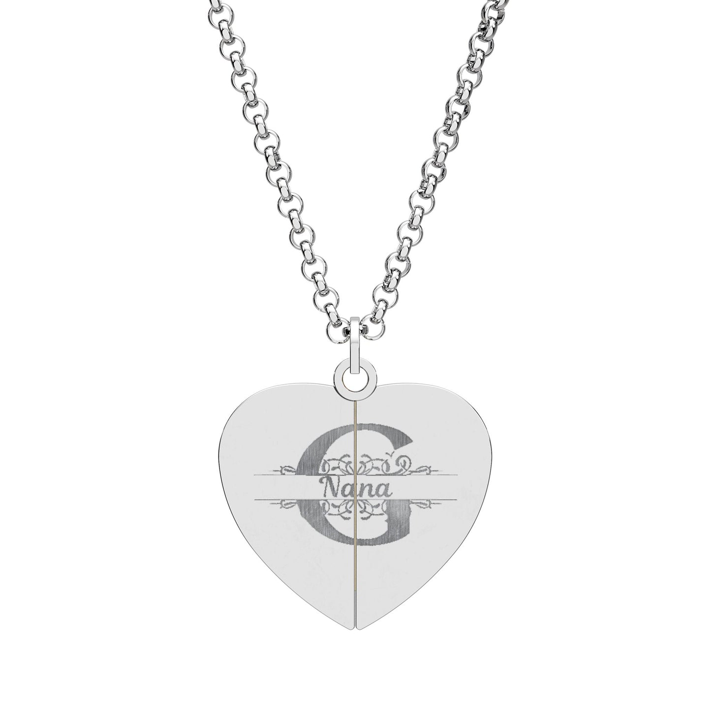 Hidden Message Heart Necklace | Engraved Inside & Out