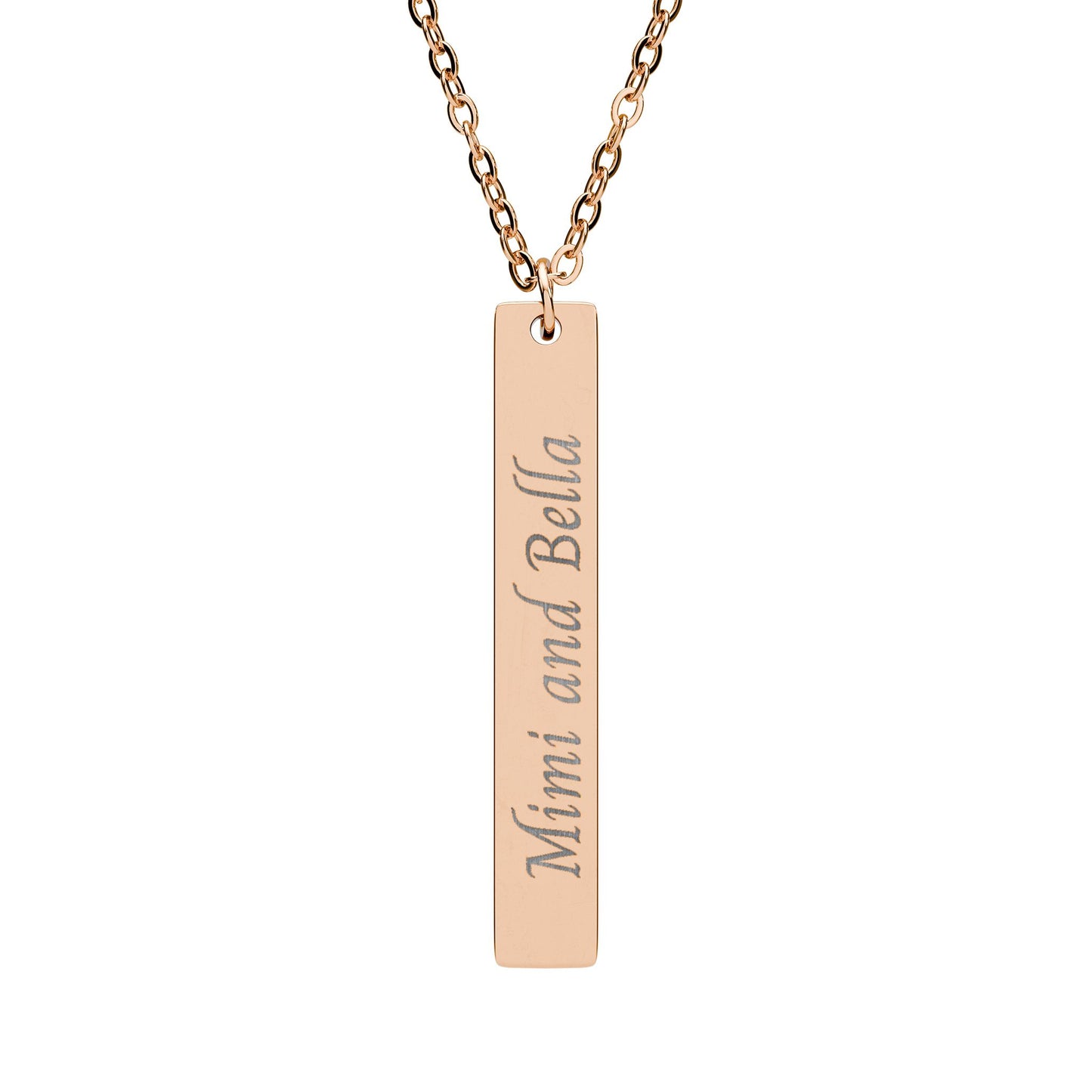 Engraved Vertical Bar Necklace