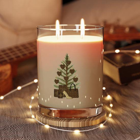 Personalizable Chic Nouveau Noël Candle | Double Wick Glass | 3 Scents