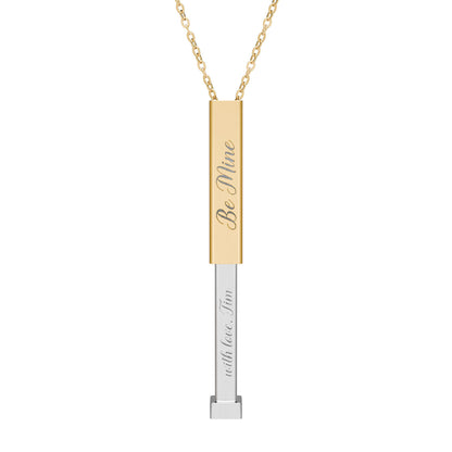 Hidden Message Sliding Bar Necklace | 18K Gold or Stainless Steel