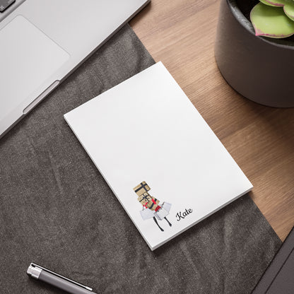 Personalized Post-it® Notes | Shopping Girl Illustration | Custom Sticky Pad
