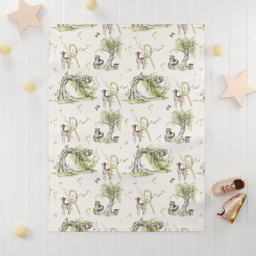 Petits Animaux | Orchard Bears Baby Blanket | Personalized Monogram Blanket - Tresor Valeur