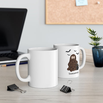Halloween Spooky Chic Ghost Personalizable Mug | 11oz or 15oz | Tresor Valeur Exclusive
