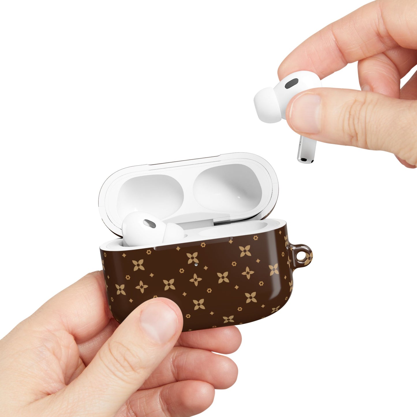 Personalized AirPods Case | Mink Sablette Print | Protective Cover with Keychain