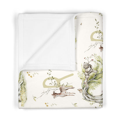 Petits Animaux | Orchard Bears Baby Blanket | Personalized Monogram Blanket - Tresor Valeur