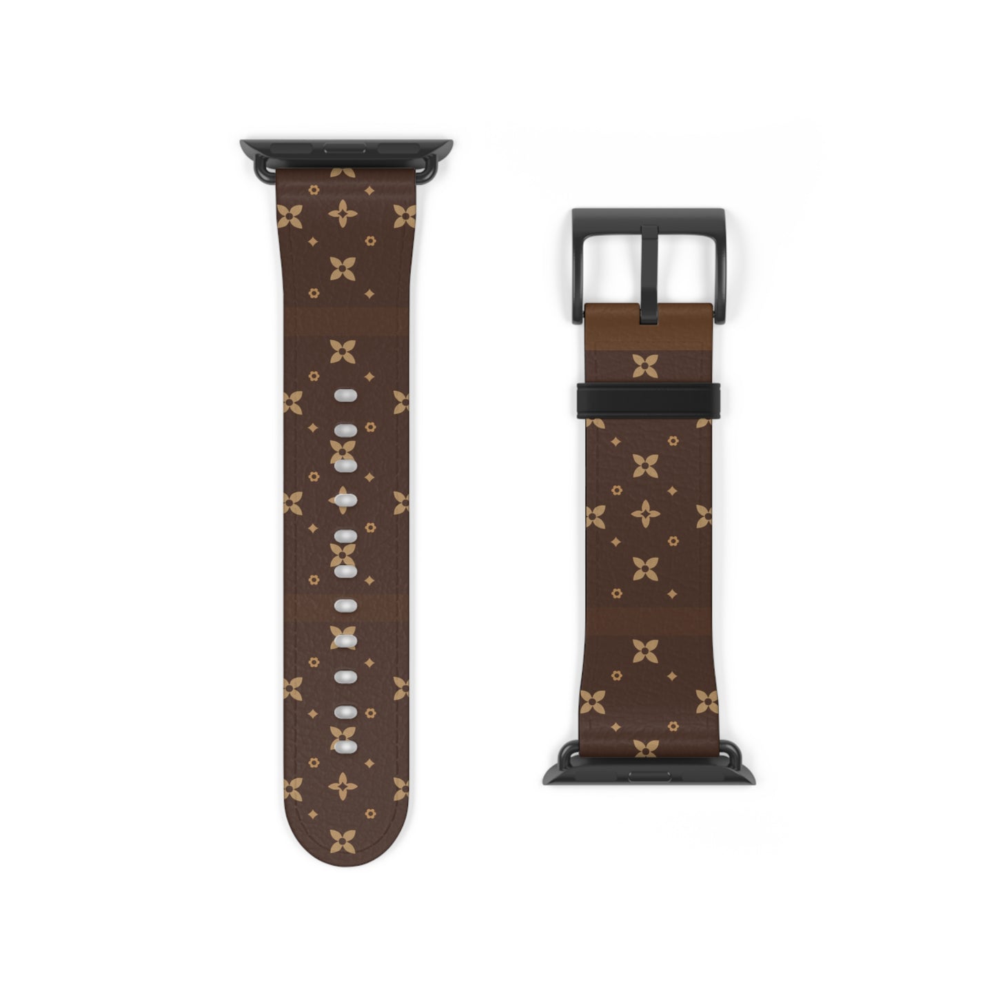 Stylish and Chic Print Apple Watch Vegan Leather Band l Choose Rim and Buckle Color l Black Silver Gold Rose Gold