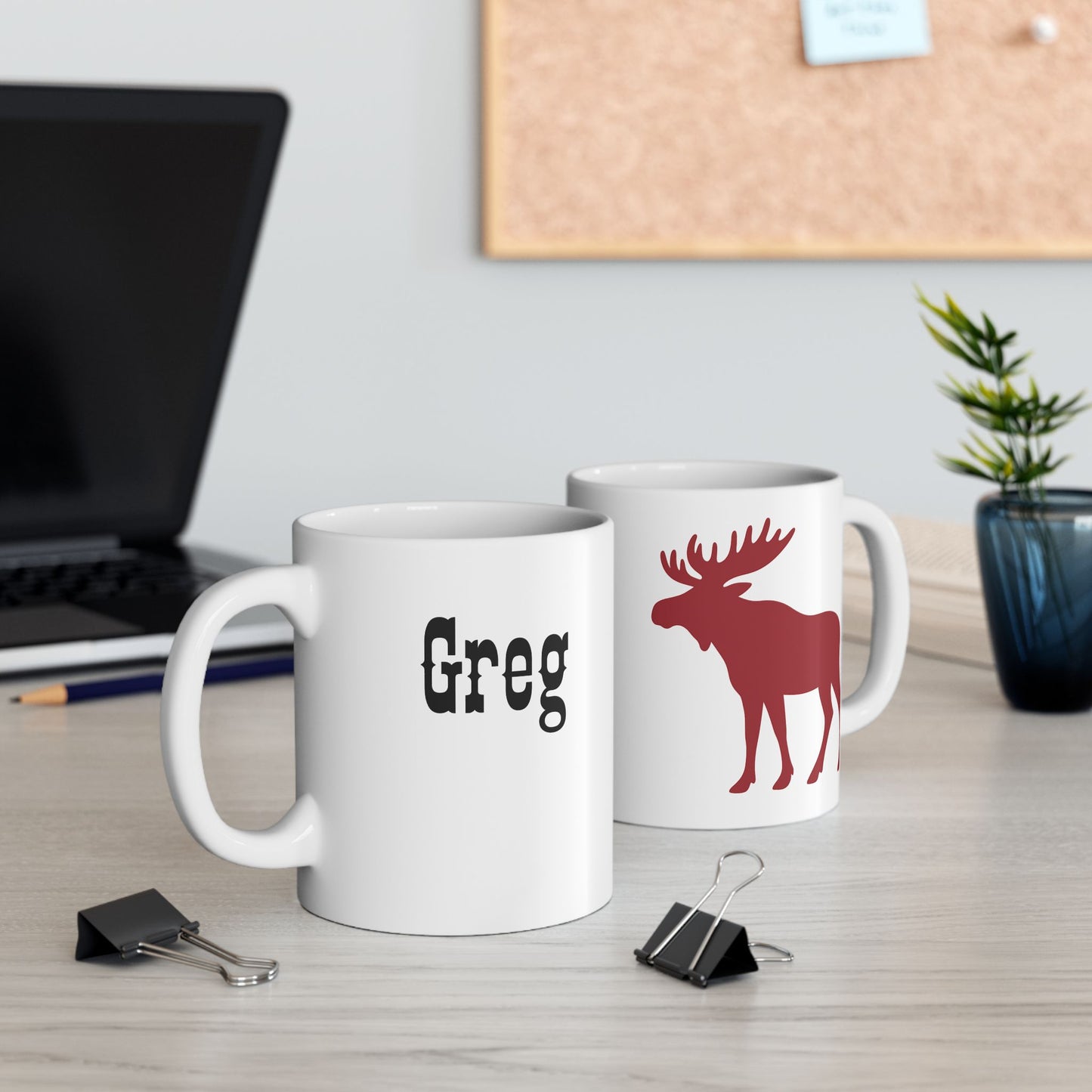Red Moose Personalized Mug | White Ceramic | 11oz or 15oz