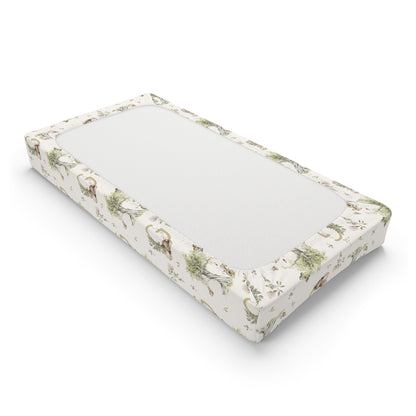 Petits Animaux | Bunny & Mouse Changing Pad Cover | Personalized Nursery Cover - Tresor Valeur