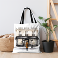 Bolso tote personalizado de la colección London Regent | Avatares de chica de invierno | Ilustración de moda personalizada estilo boutique