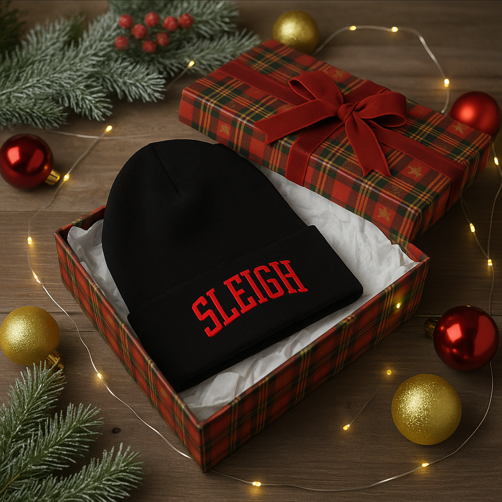 SLEIGH Embroidered Beanie | Red, White or Black