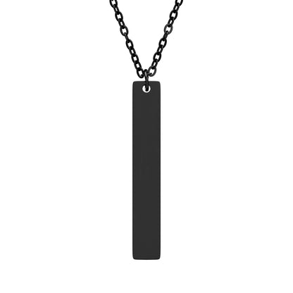 Engraved Vertical Bar Necklace