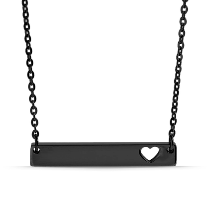 Cutout Heart Bar Necklace | Personalized Name Necklace