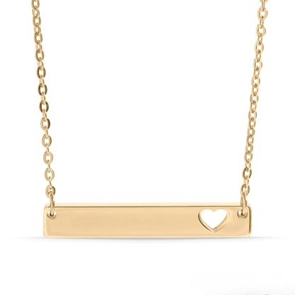 Cutout Heart Bar Necklace | Personalized Name Necklace