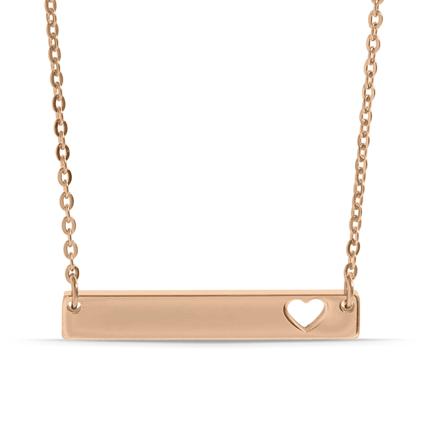 Cutout Heart Bar Necklace | Personalized Name Necklace