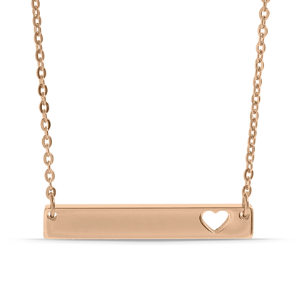 Cutout Heart Bar Necklace | Personalized Name Necklace