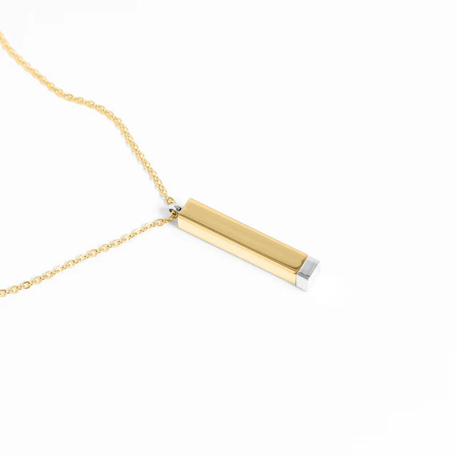 Hidden Message Sliding Bar Necklace | 18K Gold or Stainless Steel