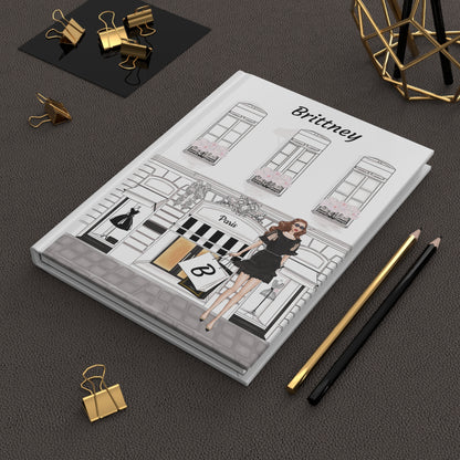 Haute in Paris Hardcover Journal | Personalized Cover & Shopping Bag | 150 Lined Pages