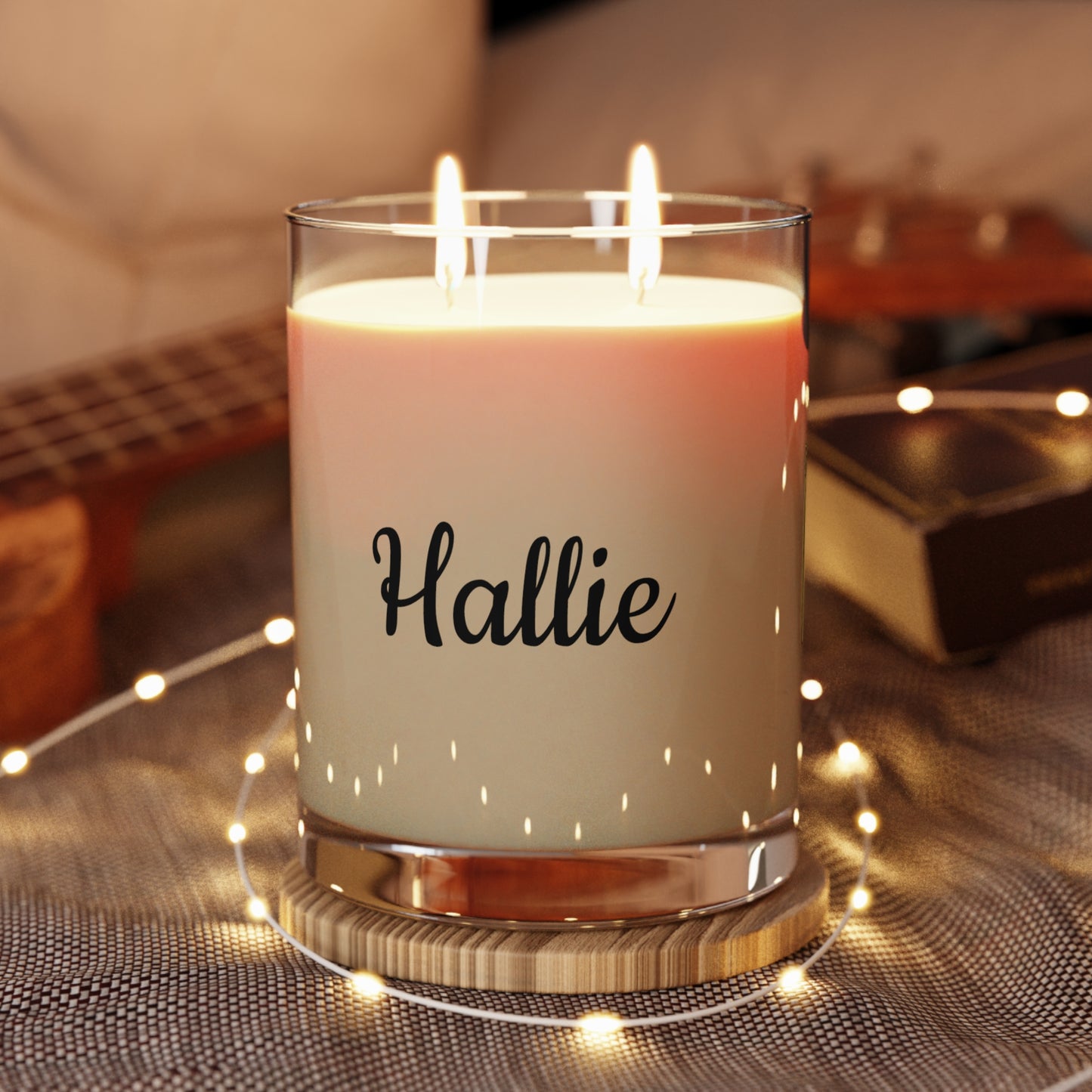 Holiday Gold Shoes & Purse Two-Wick Glass Candle – Personalizable