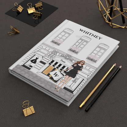 Haute in Paris Hardcover Journal | Personalized Cover & Shopping Bag | 150 Lined Pages