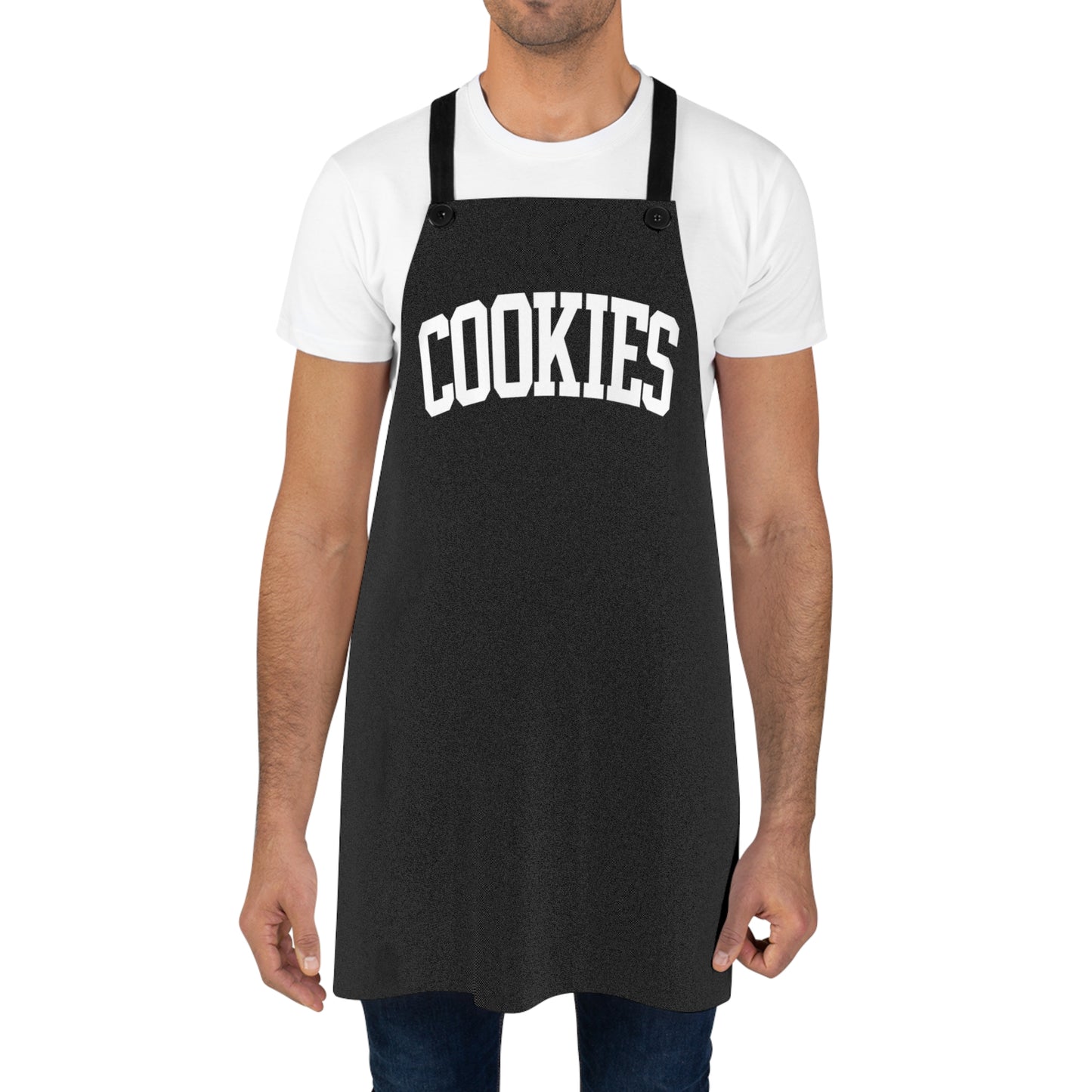 COOKIES Collegiate Print Personalizable Apron | Adjustable Fit | White Typography