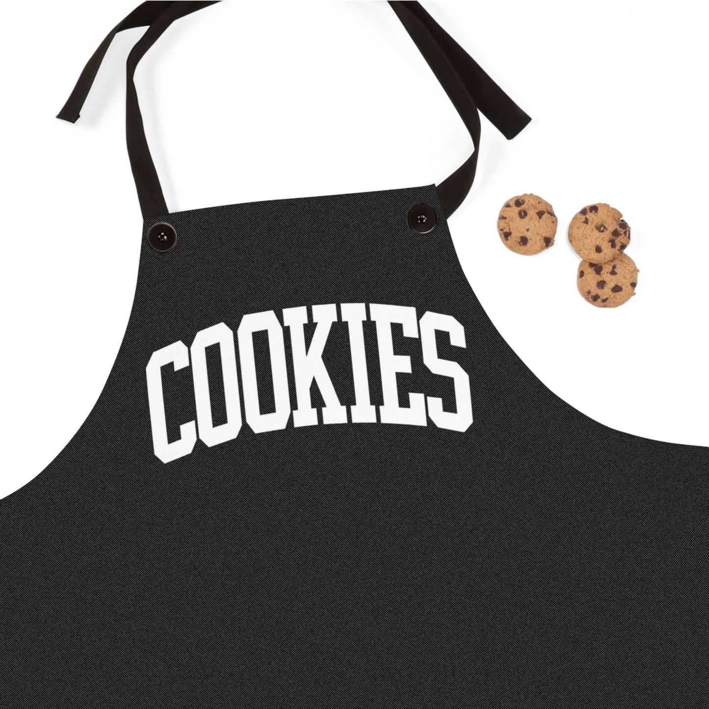 COOKIES Collegiate Print Personalizable Apron | Adjustable Fit | White Typography