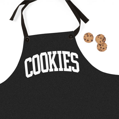 COOKIES Collegiate Print Personalizable Apron | Adjustable Fit | White Typography