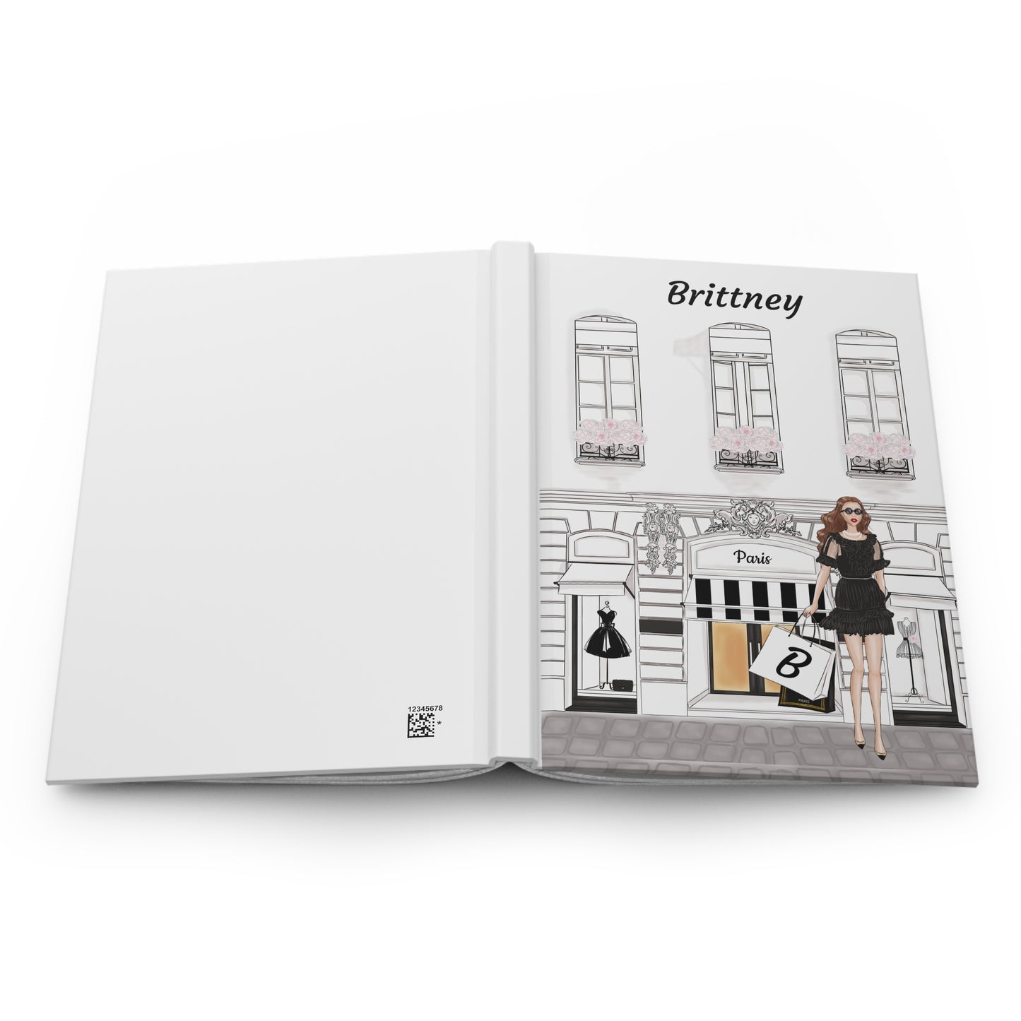 Haute in Paris Hardcover Journal | Personalized Cover & Shopping Bag | 150 Lined Pages
