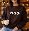 Ciao Embroidered Sweatshirt | Personalized Italian Script Crewneck