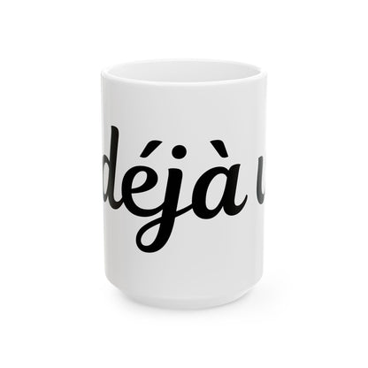 Déjà vu Large Script Mug | Personalized French Word Ceramic Mug