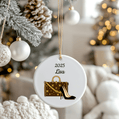 Personalized Ceramic Christmas Ornament | Heels and Handbag Holiday Sparkle | 2025 | 4 Shape Options - Tresor Valeur