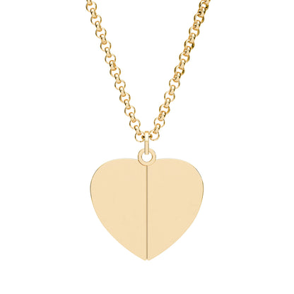 Hidden Message Heart Necklace | Engraved Inside & Out