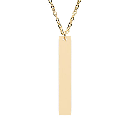 Engraved Vertical Bar Necklace