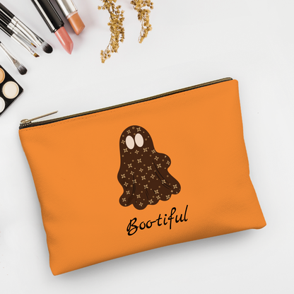 Halloween Schminktasche | „Boo-tiful“ Schicker Print Geist | Personalisierbar