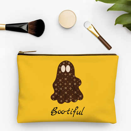Halloween Schminktasche | „Boo-tiful“ Schicker Print Geist | Personalisierbar