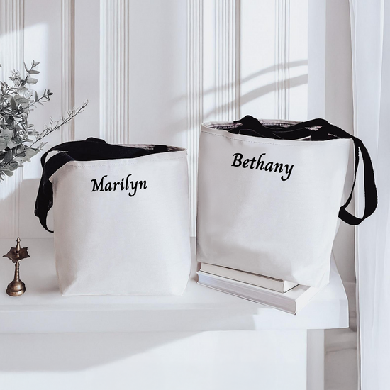 Haute in Paris Tote Bag | Personalized Avatar & Name | 3 Sizes | Black Handles