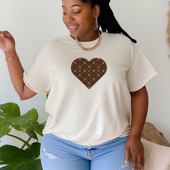 Camiseta con estampado de corazón | Camiseta elegante para el día a día | 7 colores