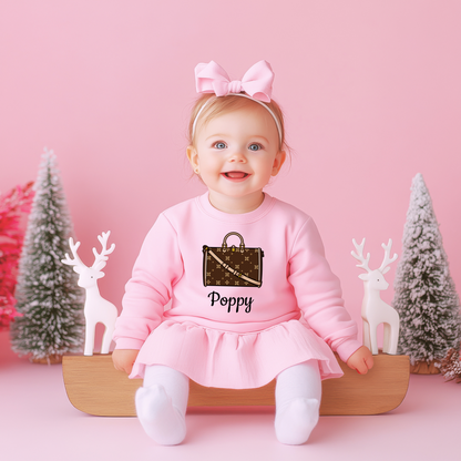 Chic Personalized Toddler Sweatshirt | Rabbit Skins 3317 | Purse or Shoes & Purse Graphic | 4 Colors