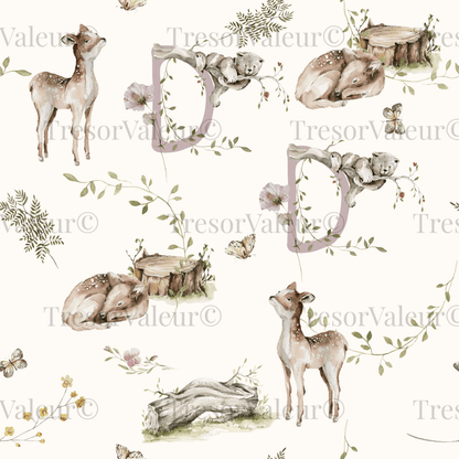 Petits Animaux | Meadow Deer Changing Pad Cover | Personalized Nursery Cover - Tresor Valeur
