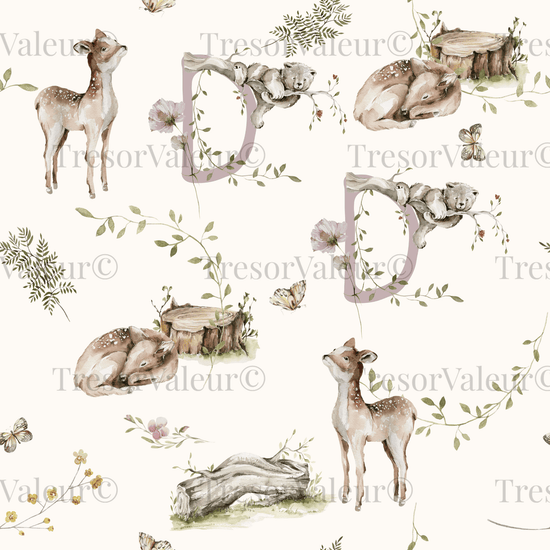 Petits Animaux | Meadow Deer Changing Pad Cover | Personalized Nursery Cover - Tresor Valeur