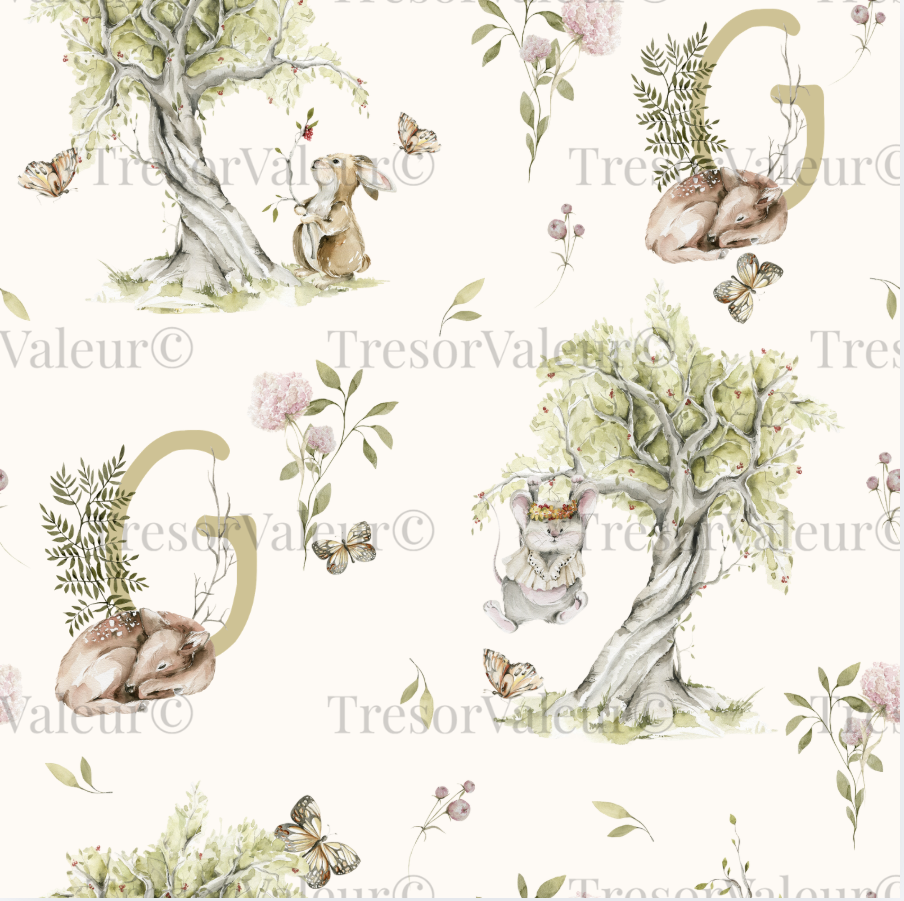 Watermarked close up of bunny and mouse pattern